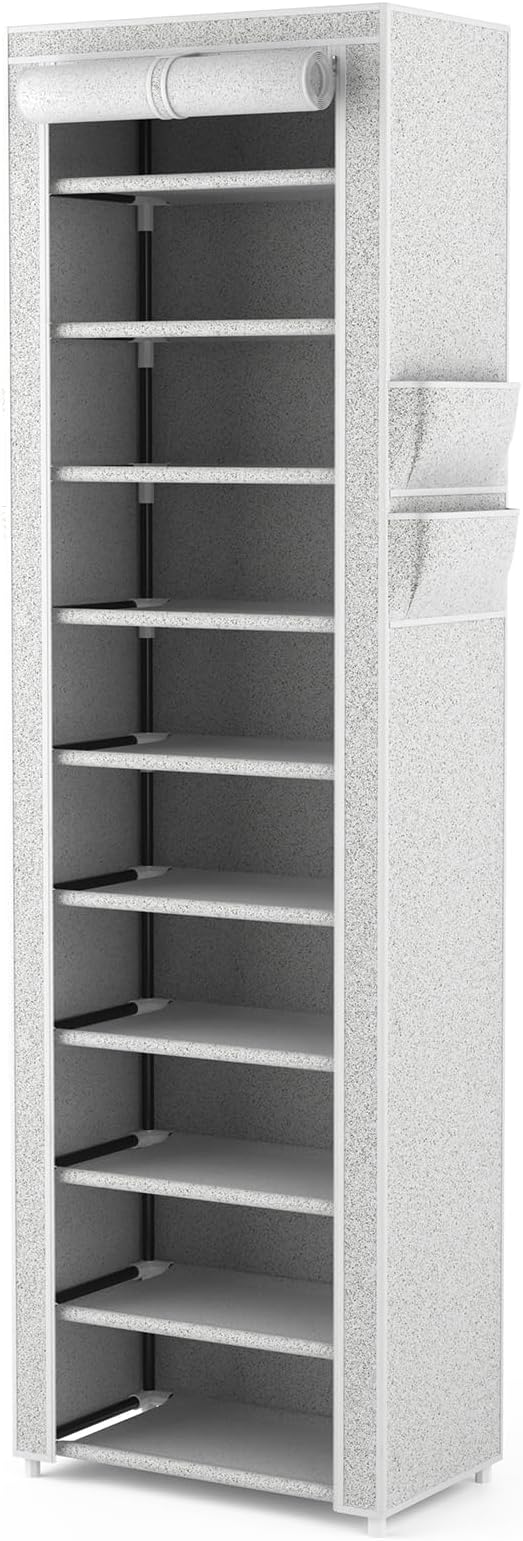 VTRIN Vertical Narrow Shoe Rack Organizer Tall Shoe Rack