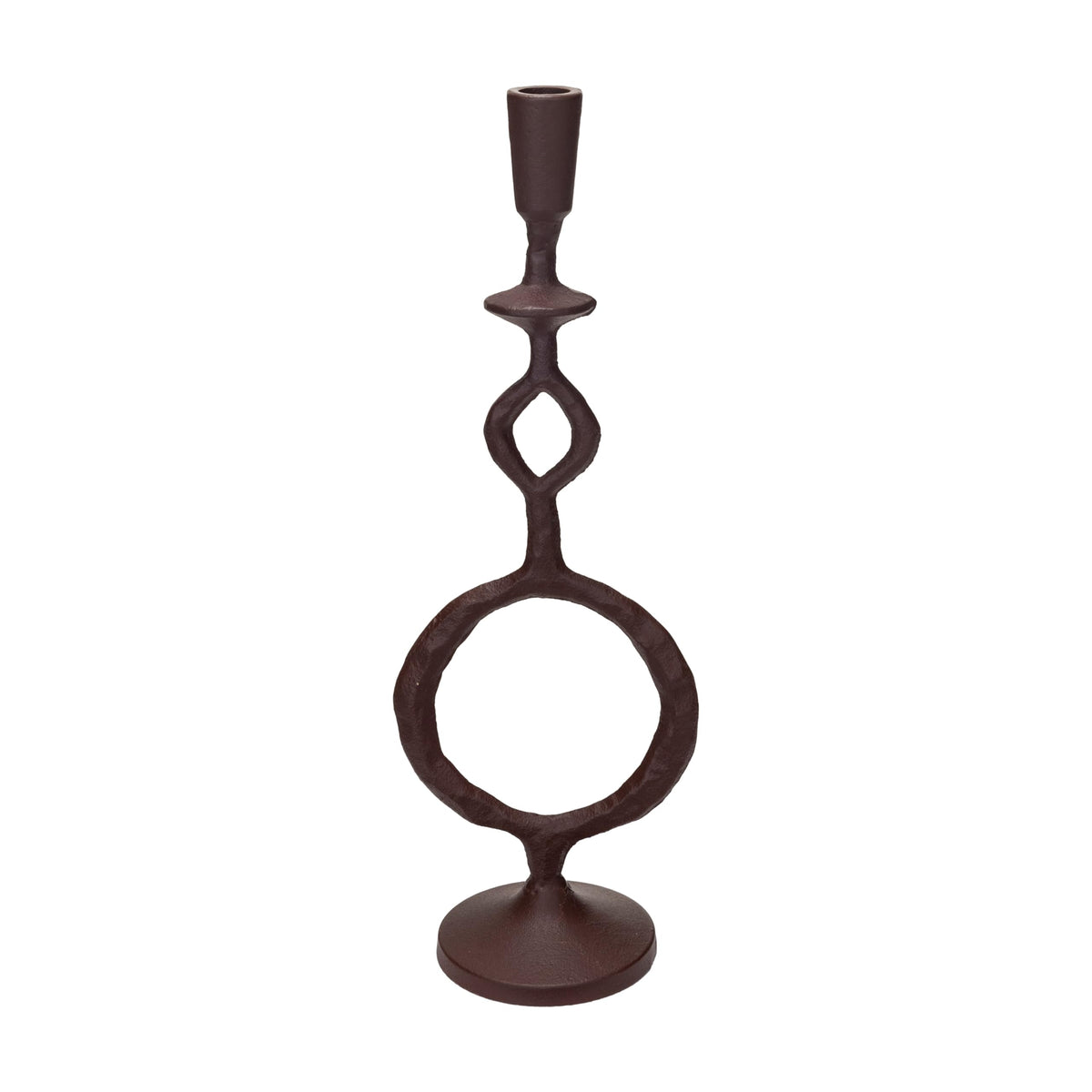 Bloomingville Decorative Cast Metal Taper Candle Holder, Brown