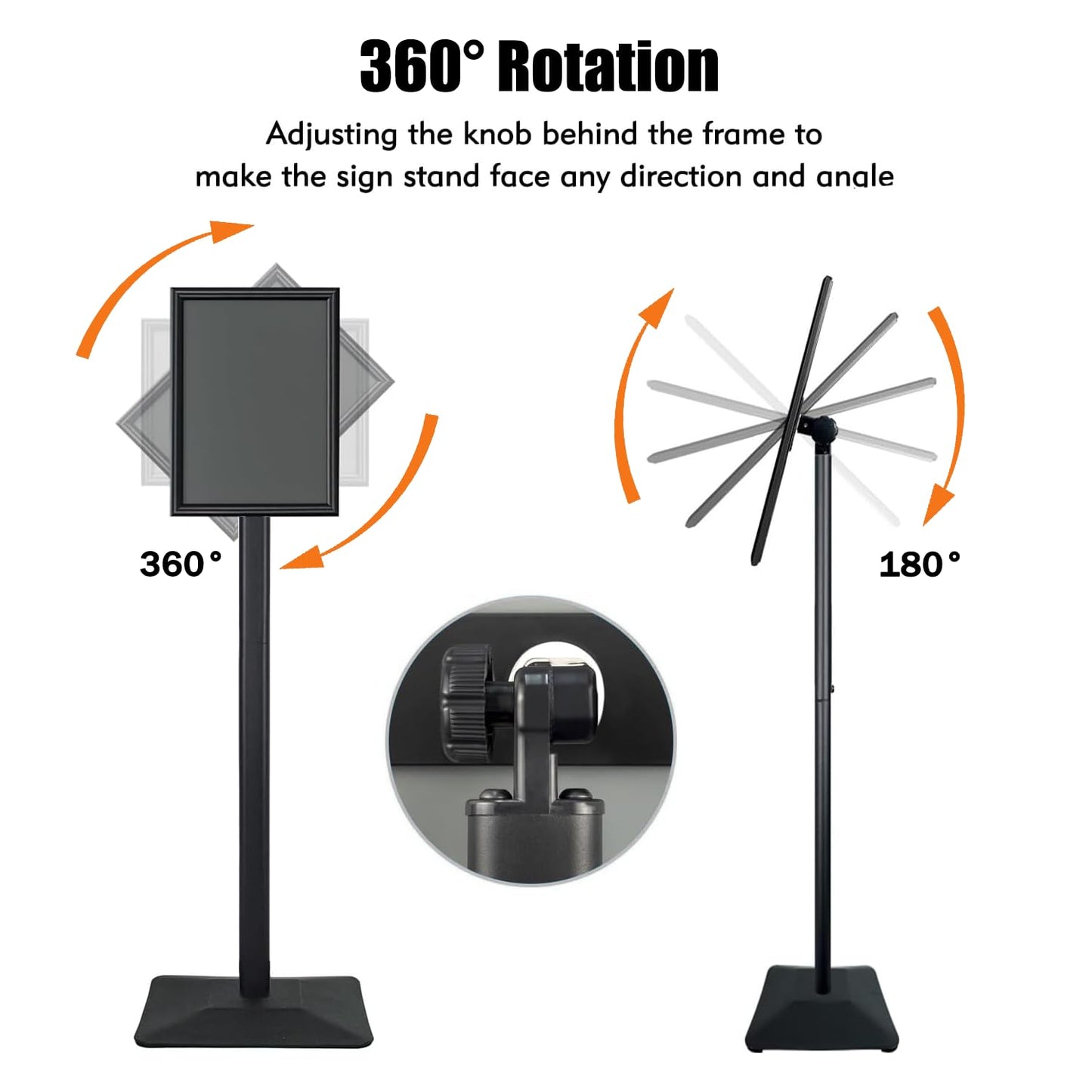 Golemas Sign Stand for Display, 11lbs Integrated Rod Heavy Duty Pedestal Floor Signage Stand Holder, for Outdoor or Indoor Advertising (8.5 x 11, Black, 3Pack)