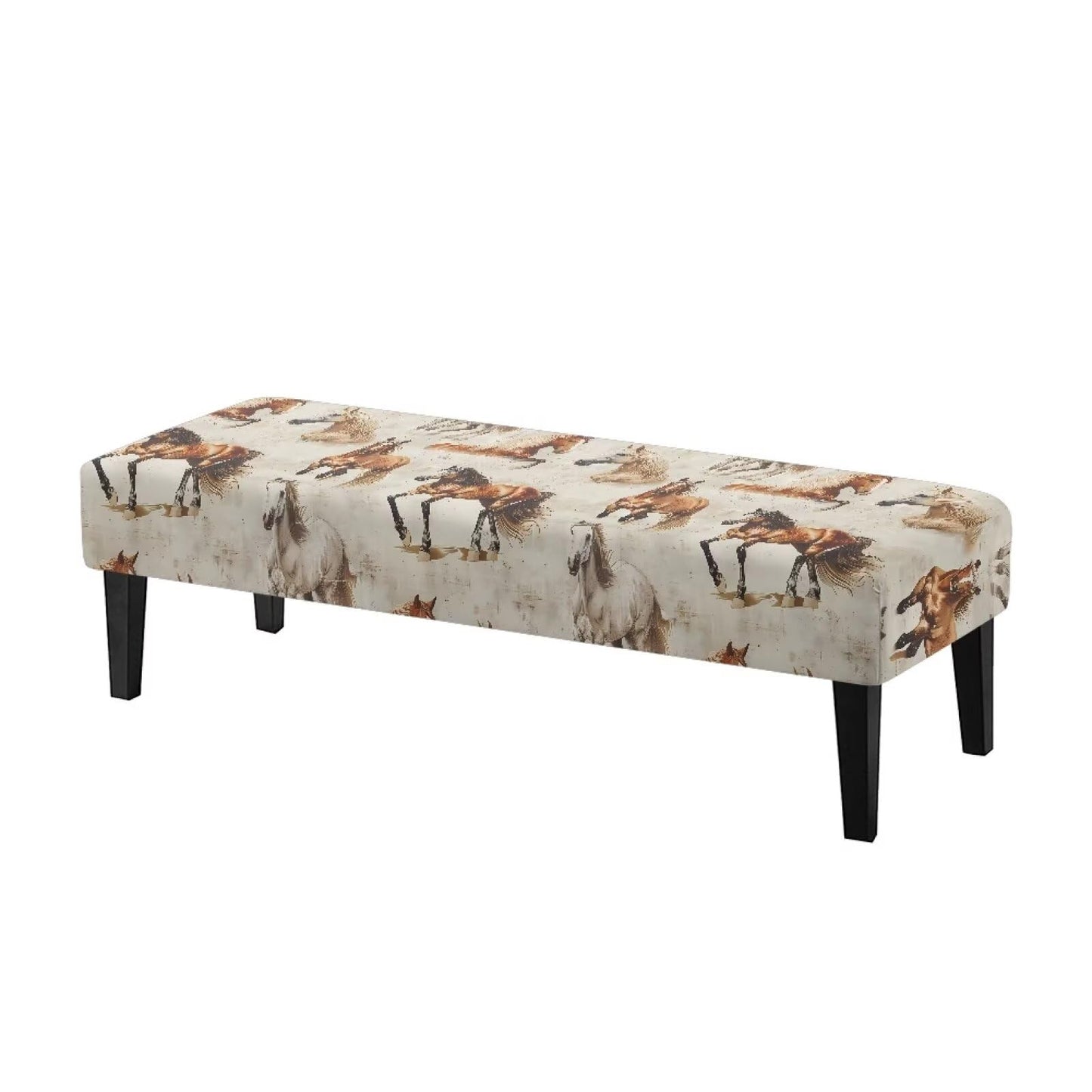 Cugasmaru Horse Dining Bench Covers Seat Cushion Protector Easy to Install Elastic Chair Covers for Dining Room Living Room Kitchen