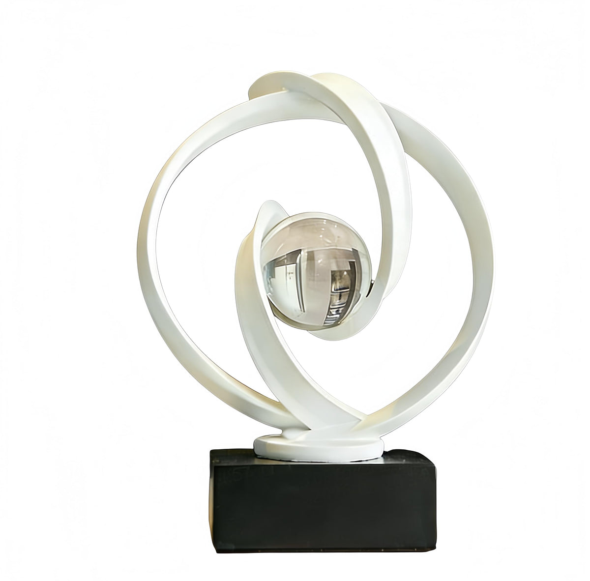 AWNR Gold Abstract Sculpture House Decor Aesthetic - Home Décor Accents for Nightstand, Shelves, Dining Room, Entryway Table, Office, Desk Accessories (White)