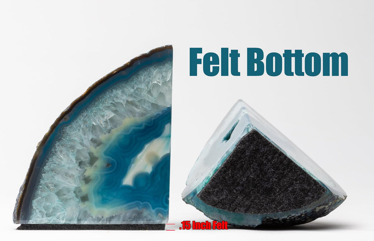 DesertUSA Agate Bookends, Home Décor (3.5-6 lbs, Teal)