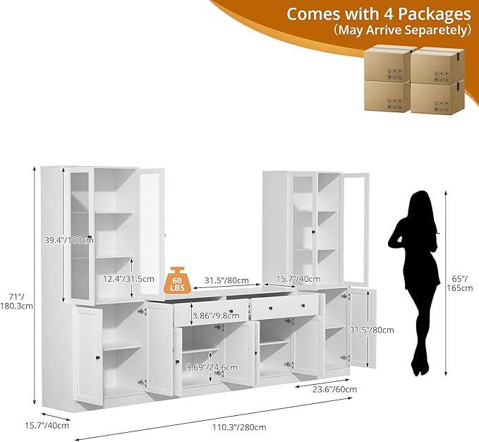 TUSY 71" TV Stand Storage Set
