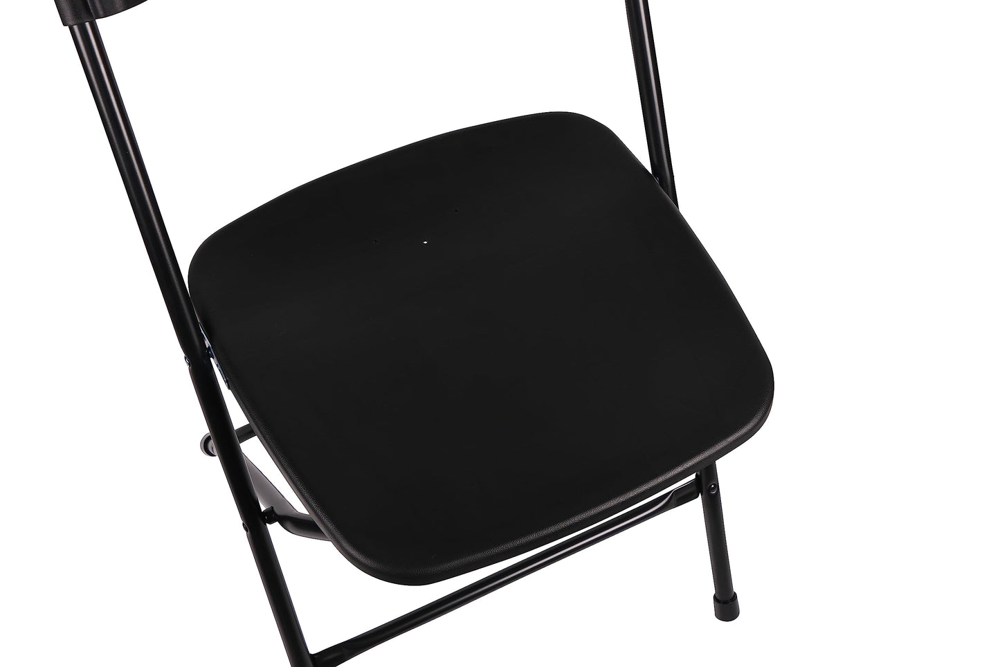 BTEXPERT Set of 2,Black Plastic Folding Chair Steel Frame Commercial High Capacity Event Chair Lightweight Set for Office Wedding Party Picnic Kitchen Dining Church School