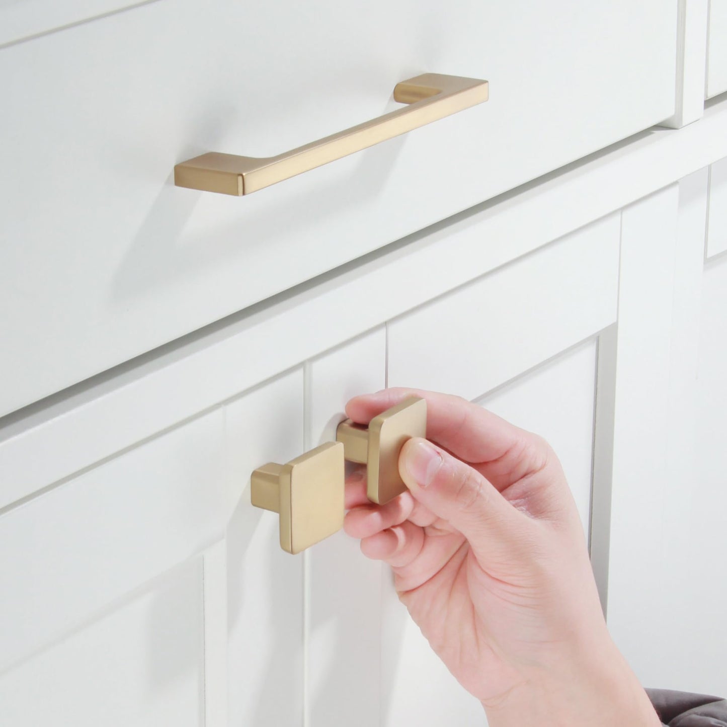 TUNNY 10 Pack Classic Cabinet Handles-5"/128mm Screw Spacing Champagne Bronze Furniture Hardware Handles for Kitchen Cabinets Bedroom Cabinet Pull