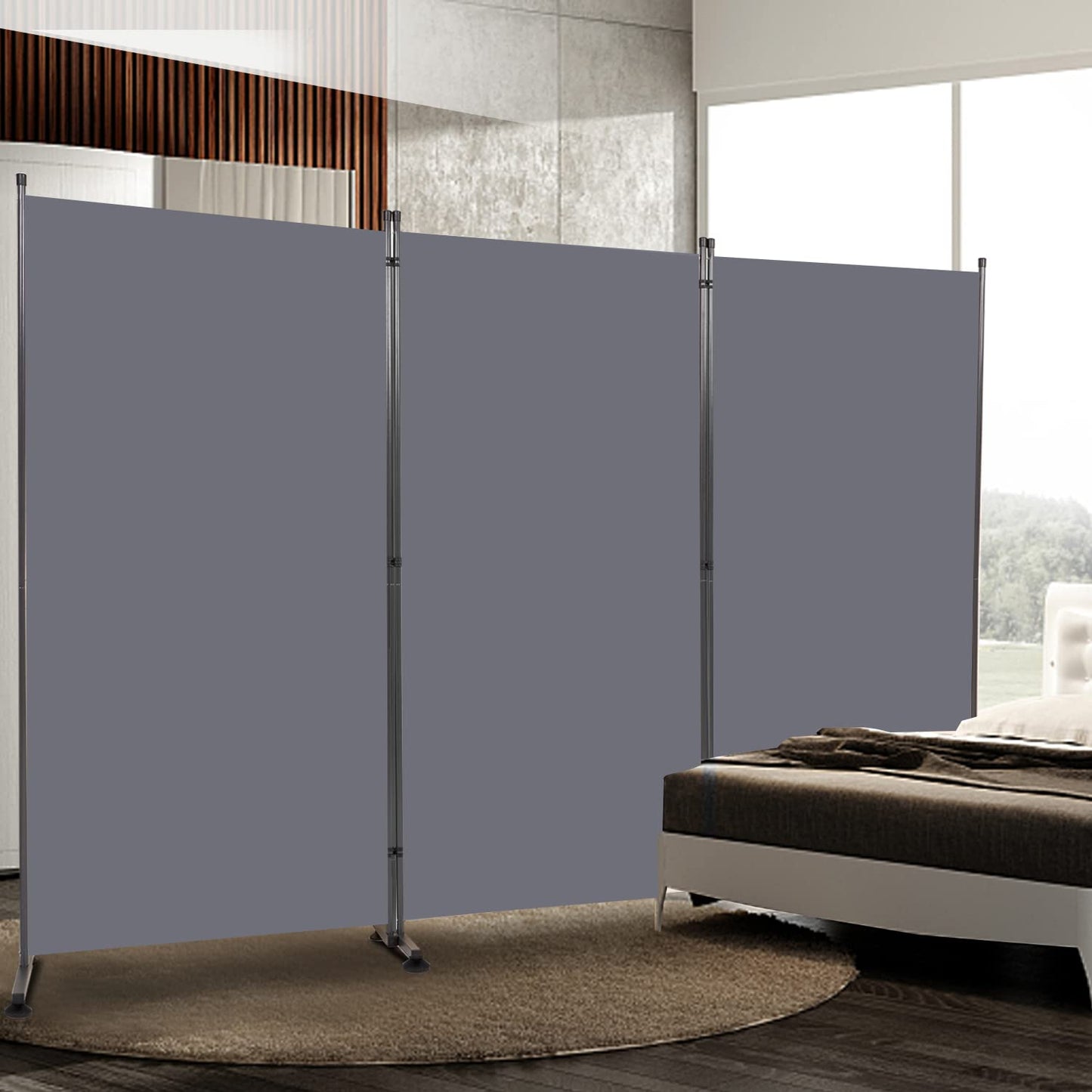 Room Divider 6FT Folding Privacy Screens, 3 Panel Partition Room Dividers w/Freestanding Design, Portable Wall Divider for Room Separtation, Fabric Screen Panel for Home Office Bedroom Dorm