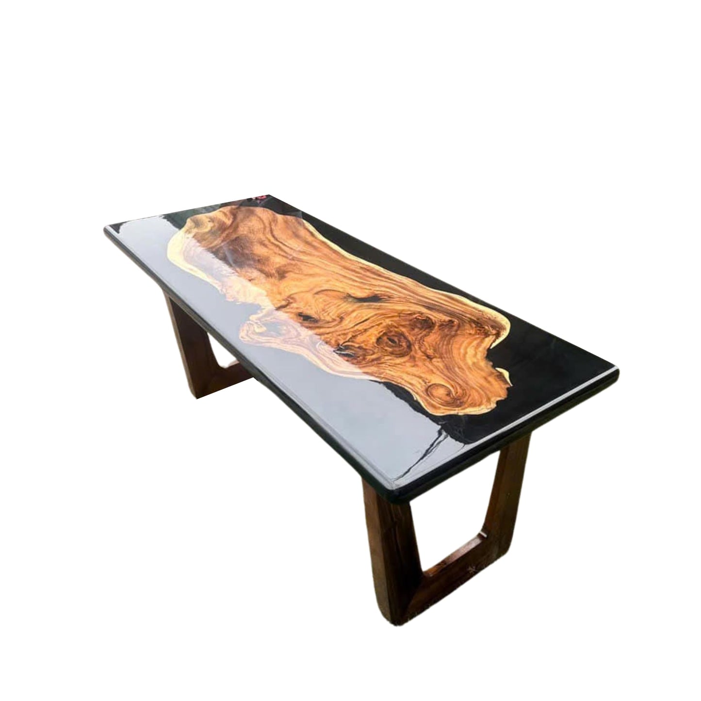 Live Edge Ocean Epoxy Resin Black River Table Epoxy Coffee Sofa Center, Epoxy River Art Resin, Custom Craft Table, Living Room Table, Coffee Table, Table Office (24x36 inch)