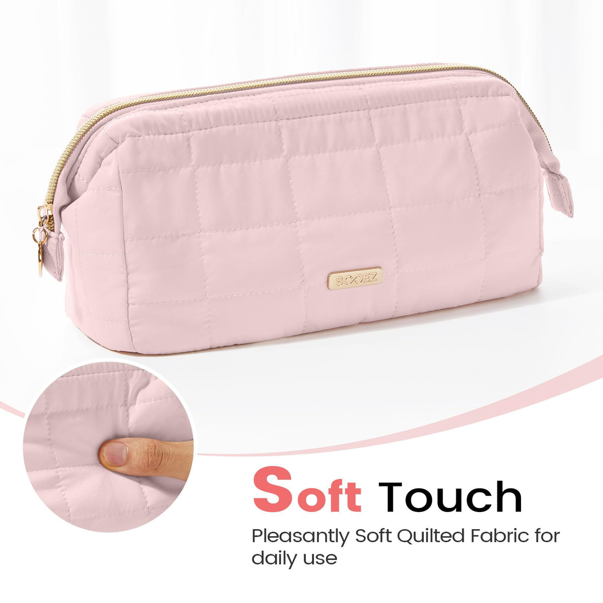 Sooez Large Pencil Case Pouch, Soft Pencil Bag with Zipper, Pen Bag Wide Opening, School Supplies Cute Pencil Case for Girls Boy Men Women, Soft Green