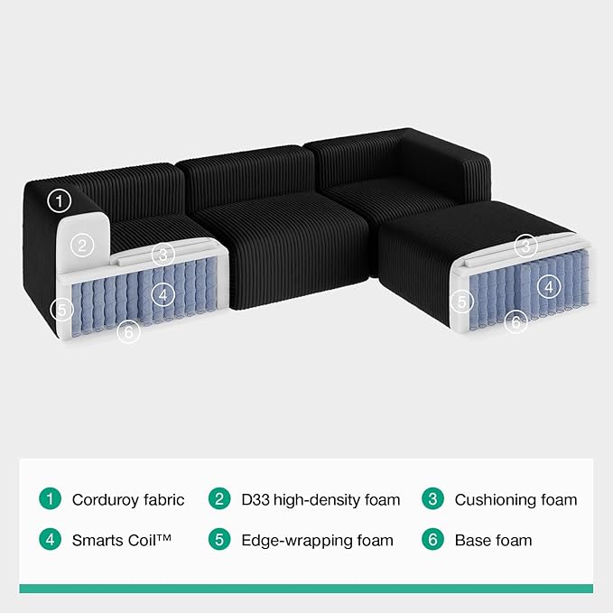 Novilla 70.8" Modular Sectional Sofa, Modern Cloud Sectional Couch