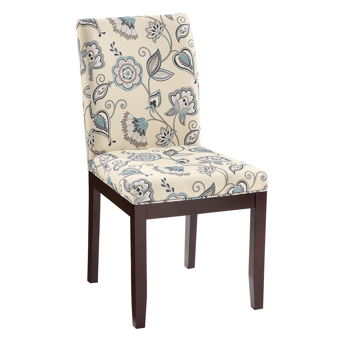 OSP Home Furnishings Dakota Upholstered Parsons Dining Chair with Espresso Finish Wood Legs, Avignon Sky