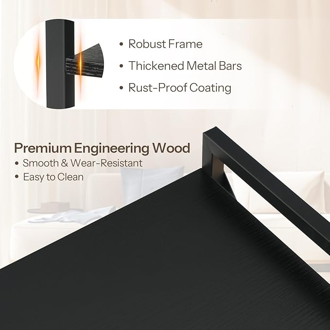 HOOBRO Bookshelf, 4-Tier Industrial Bookcase, Book Shelf Storage Organizer