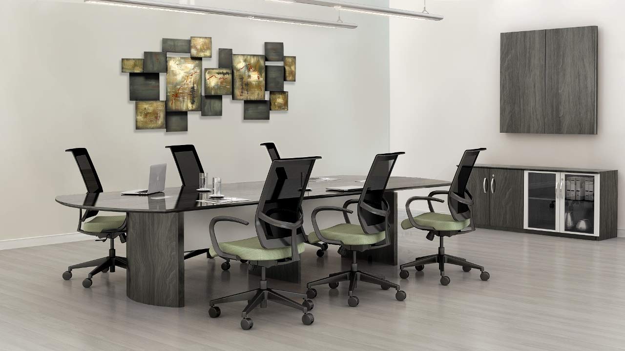 Safco Medina Modern Office Conference Meeting Room Table, 10', Gray Steel