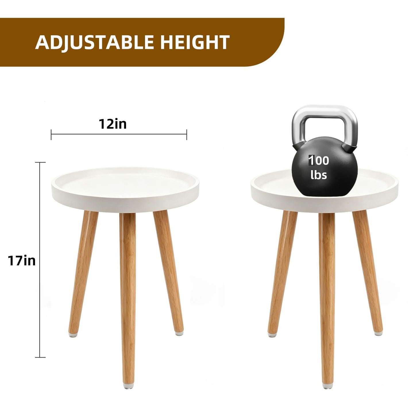 KGPLOME White Plant Stands Indoor with Raised Design and Heavy Wood Leg