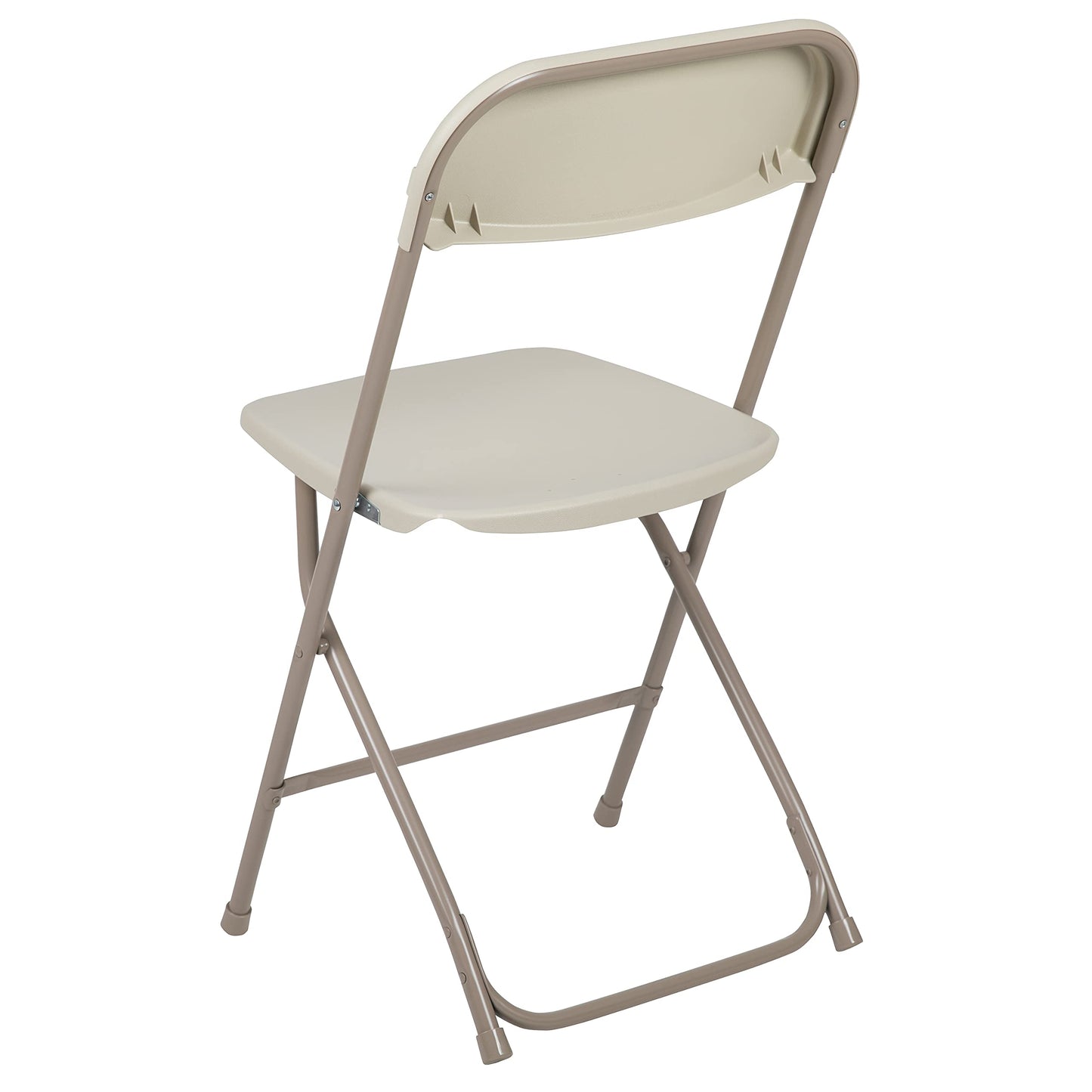 Flash Furniture Hercules Series Plastic Folding Chair - Beige - 4 Pack 650LB Weight Capacity Comfortable Event Chair-Lightweight Folding Chair