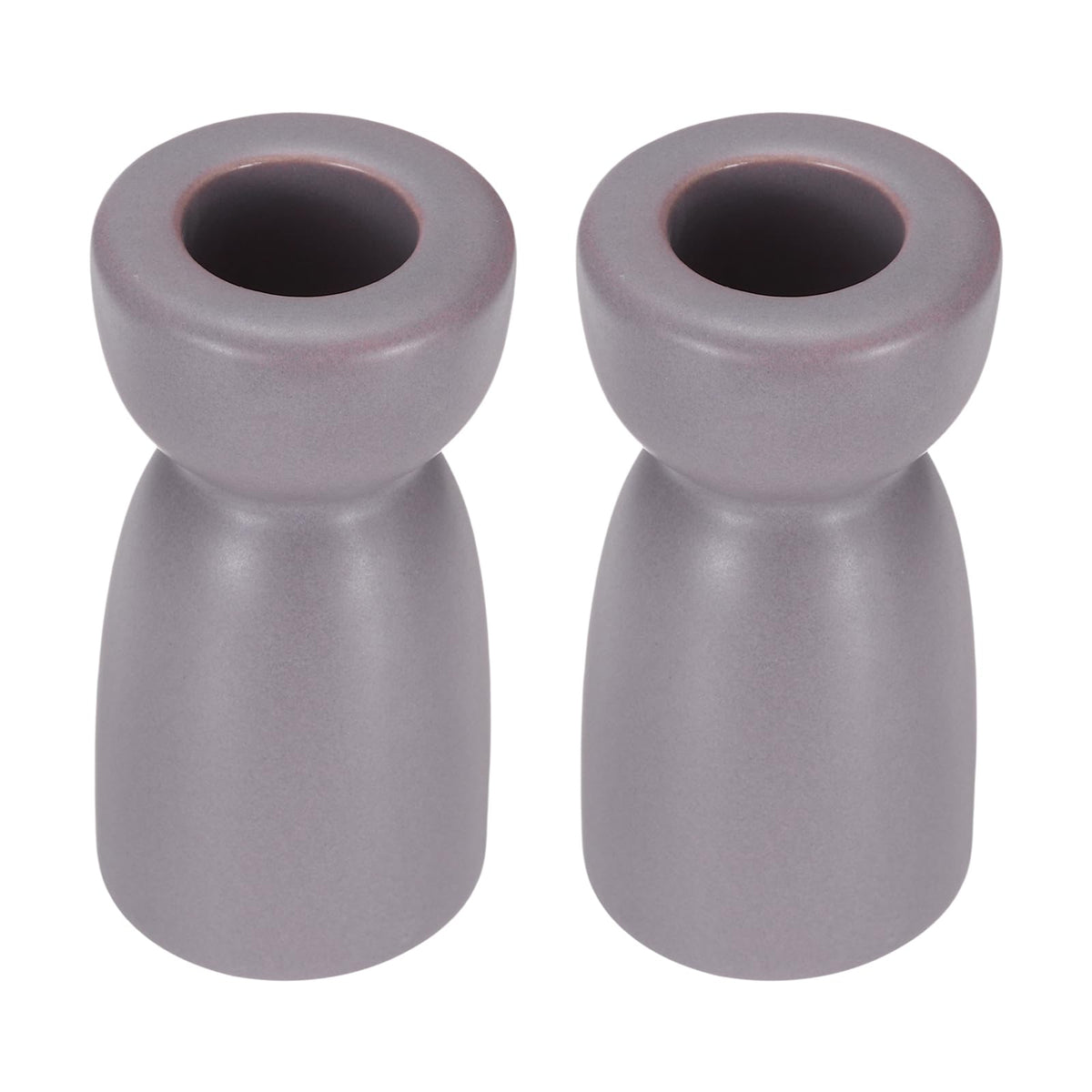 uxcell 2 Pack Candlestick Holder Purple Ceramic Taper Candle Holder Candle Stand Holders Modern Style Decoration for Centerpiece Tabletops Anniversary