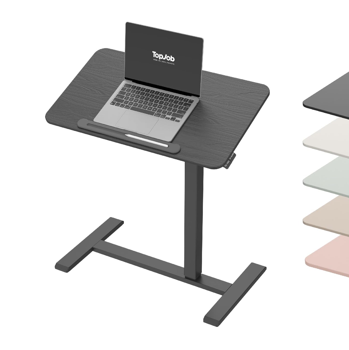 TopJob AnyDesk Nest Pro Sit Standing Desk, Portable Folding Stand Desk with Hidden Wheels, Computer Workstations, Home Use, Couch Side Table, Bedside Table, Kitchen Prep Table, Cordless (Black)