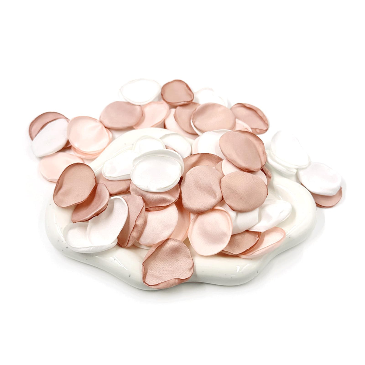 400PCS Pink & White Rose Petals, Faux Silk Flower Petal, Scatter Petals for Wedding Confetti Basket Aisle Dinner Table Centerpieces Reception Bridal Shower Party Decoration Romantic Event Supplies