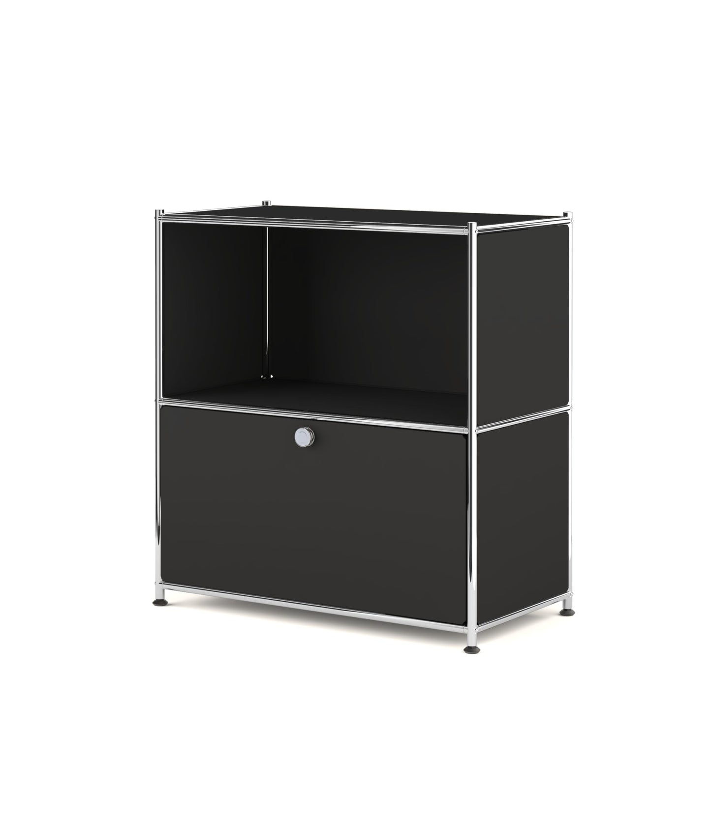 Simplink 32.5-Inch Flip-Top Storage Cabinet with Detachable Wheels, Metal Side Table and Small Sideboard Cabinet for Living Room, Bedroom, Office, Orange