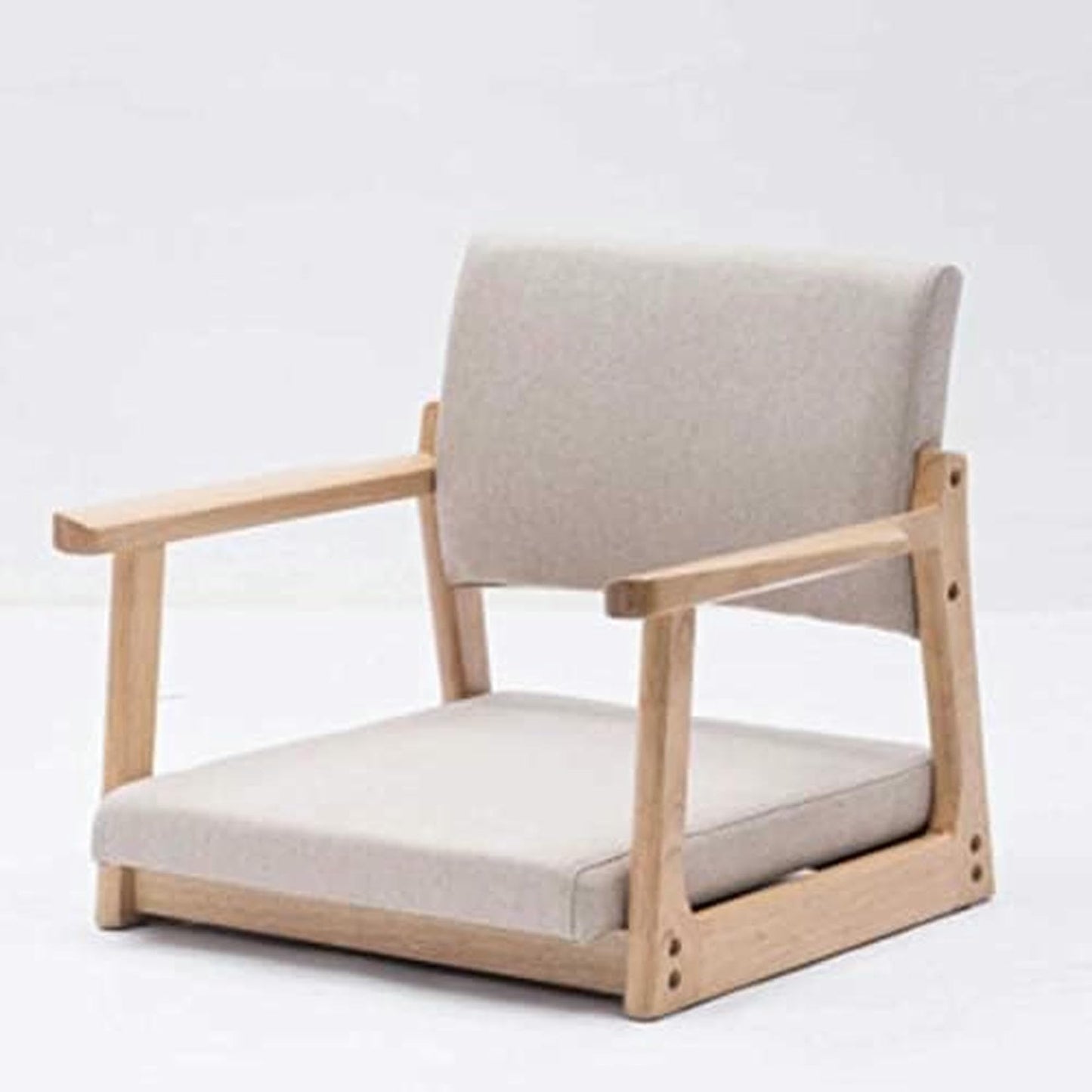 MNJVCFDS Floor Chair Japanese Floor Chair Legless Bay Window Backrest Lazy Chair with Armrests, Portable Japanese Tatami Chair, Meditation Floor Solid Wood Seating Chairs