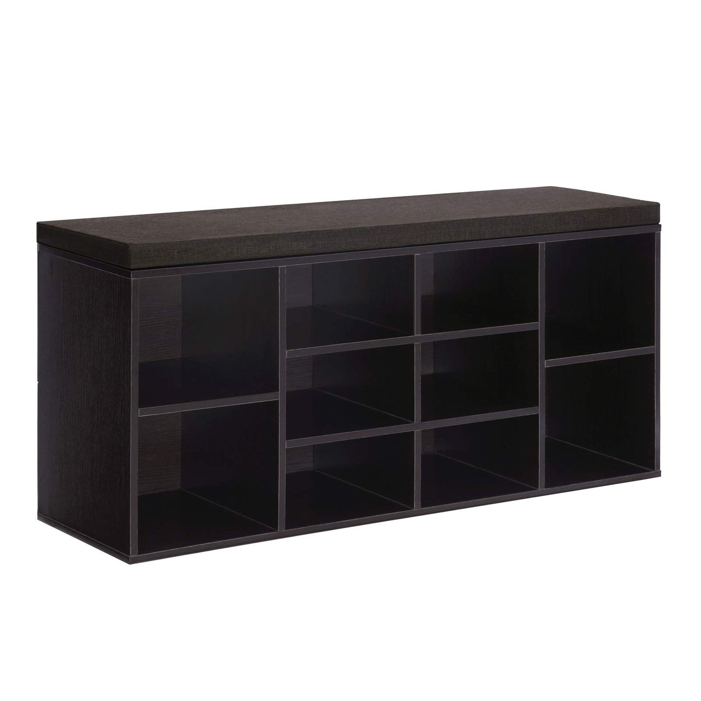 VASAGLE CUSTOS Collection - Shoe Bench, Storage Bench with Padded Seat, Entryway Bench with 10 Compartments, for Bedroom, 11.8 x 40.9 x 18.9 Inches, Espresso Brown and Chestnut Brown ULHS10BR