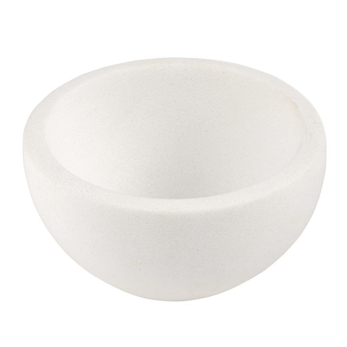 47th & Main Decorative White Stone-Resin Bowl for Serving, Storing, Displaying, 4" Diameter x 2" Tall