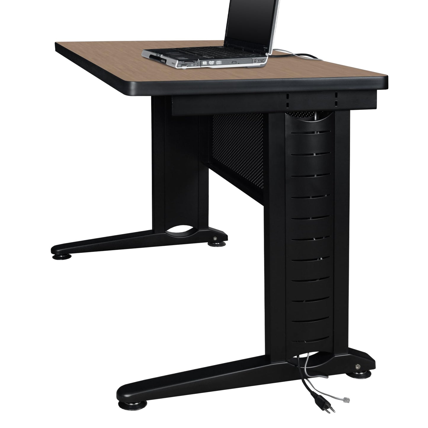 Regency Fusion 66 x 24 in. Teachers Desk with Double Pedestal Drawer Unit- Noble Oak