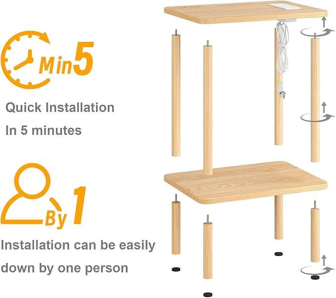 Apicizon 2 Tier End Table, Small Side Table