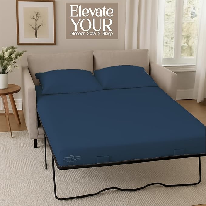 Sleeper Sofa Bed Sheet, 100% Cotton 400 Thread Count, 4 Piece Set, Deep Pocket