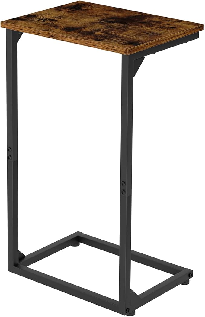AMHANCIBLE C Shaped End Tables, Couch Side Tables that Slide Under, TV Trays