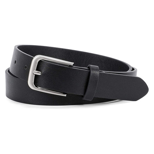 WHIPPY Women Casual Leather Belt for Jeans Pants, Fashion Ladies Waist Dress Belt (Fit Waist Size 37-42 Inches,Black)