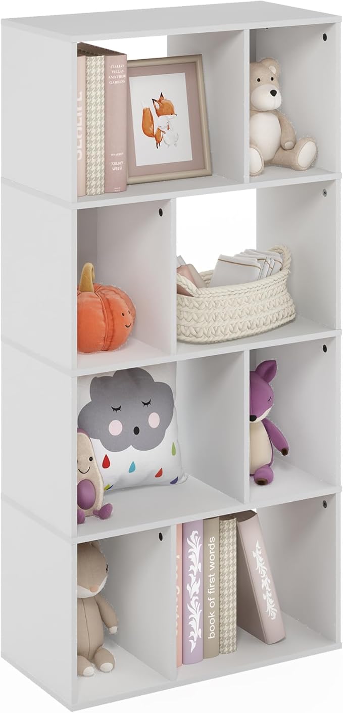 Furinno DALY Book Shelf, 8-Cube Bookshelf, Cube Storage Organizer Bookcase