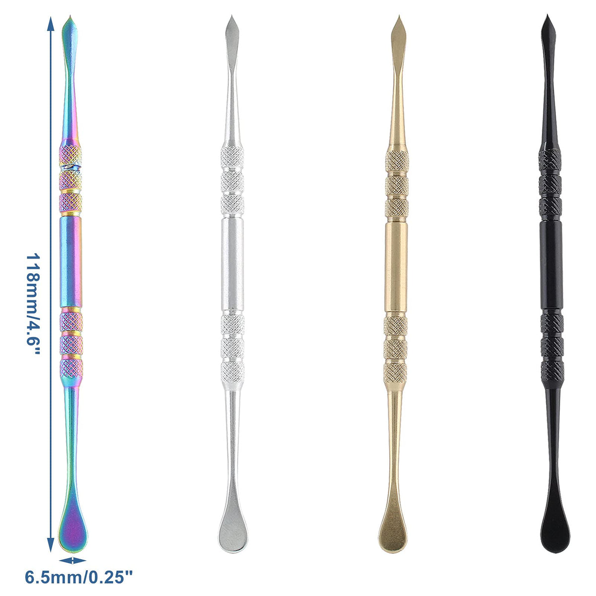 Suiwotin 16PCS Wax Carving Tool, Stainless Steel Sculpture Tool Wax Tools Kit Sculpting Tool Spoon, Double-Headed 4.6" Length and 4 Colors