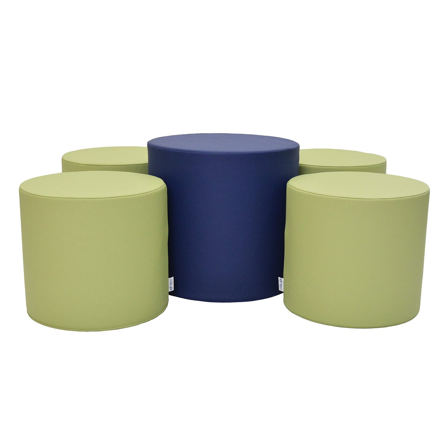 Children’s Factory, CF805-329TRQ, 5-Piece Tranquility Ottoman Set, Navy, Classroom or Daycare Furniture, Kids Preschool Reading Nook Flexible Seating