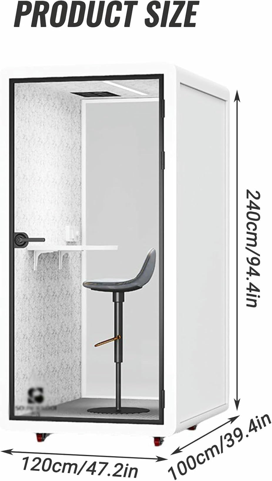 BTOIASYHF Mobile Office Pod Booth, Quiet Meeting Pod with Acoustic Panels, Sound Proof Room with Desk, Portable Removable Working Booth for Private Phone Calling Study