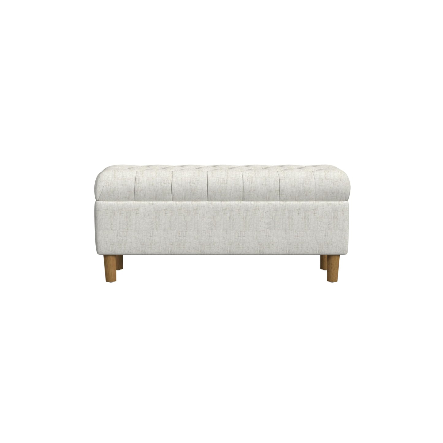 HomePop 40" Ainsley Button Tufted Storage Bench - Cream Textured Solid