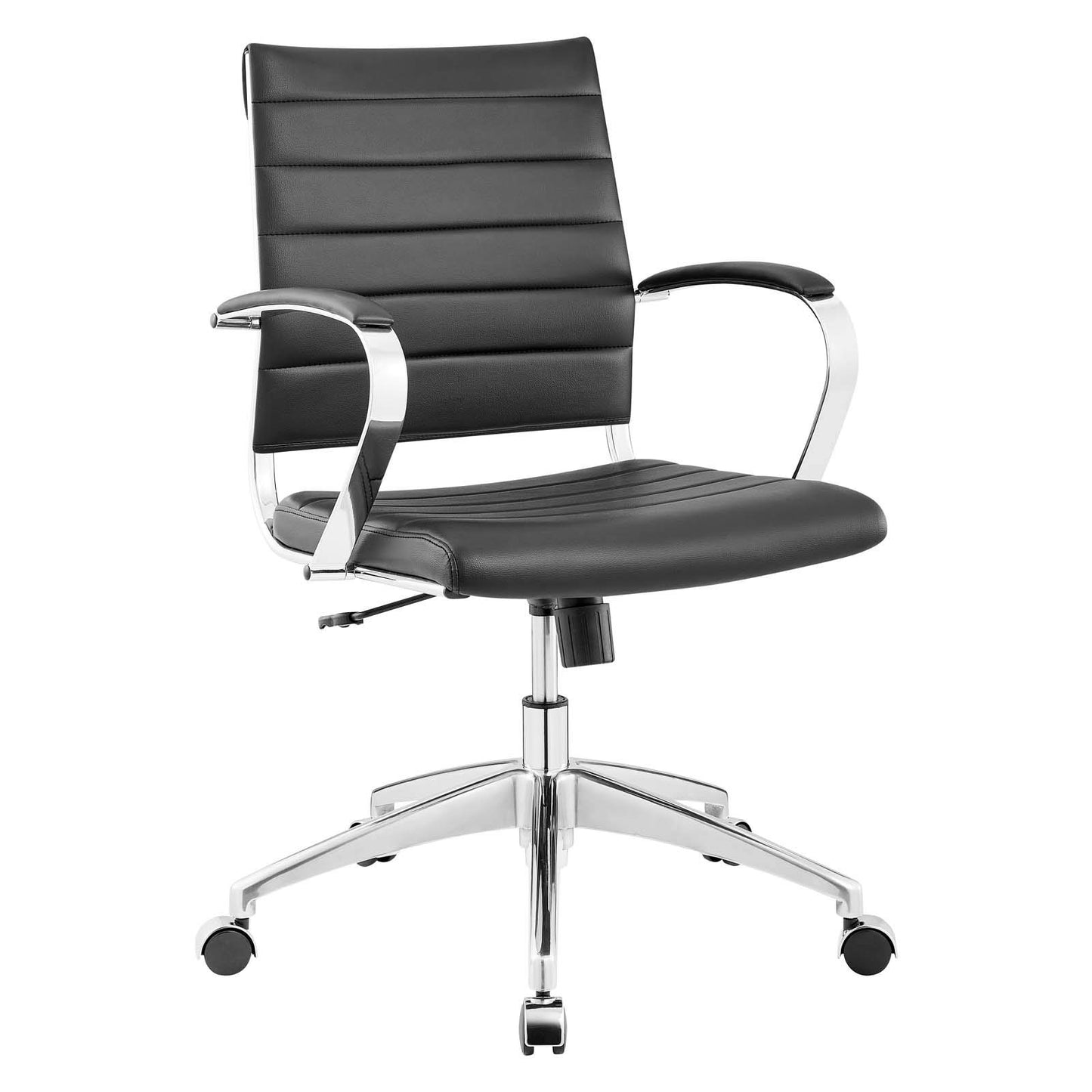 Modway Jive Ribbed, Mid Back Office Chair, Black