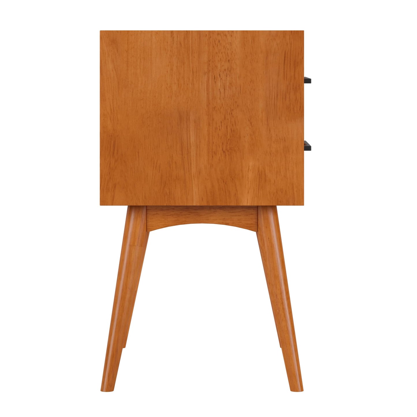 AFI, Pasadena Solid Wood Mid-Century Modern 2 Drawer Nightstand, Light Toffee