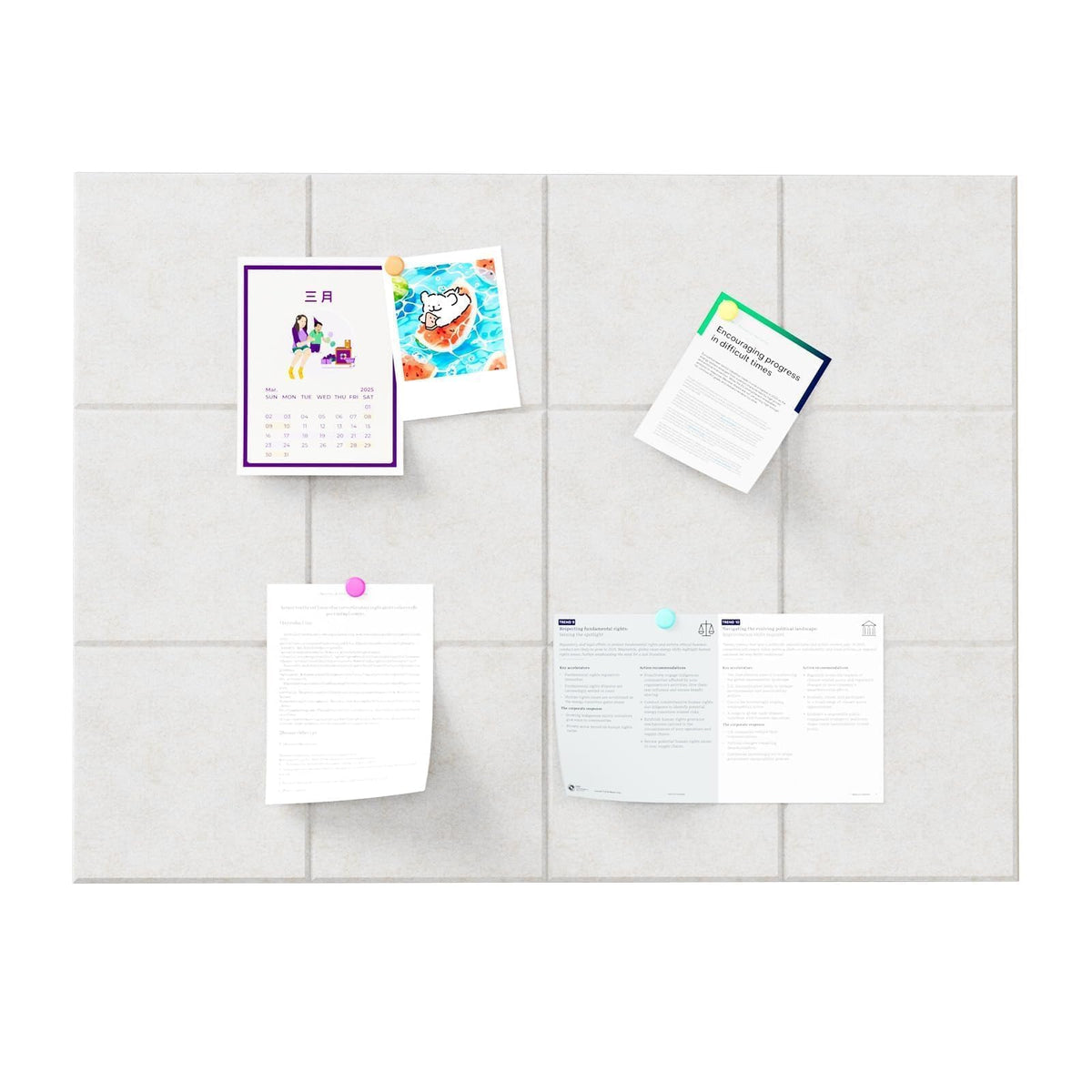 Baysola Felt Bulletin Board Panels 48 x 36 Inch Self Adhesive Wall Tiles Cork Board Alternative for Office Classroom Photos Notes 12 Pack
