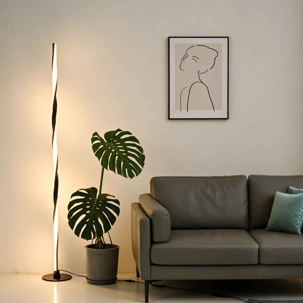 YUBOLE Smart RGBWIC Floor Lamp LED Corner Lamp Compatible with Alexa
