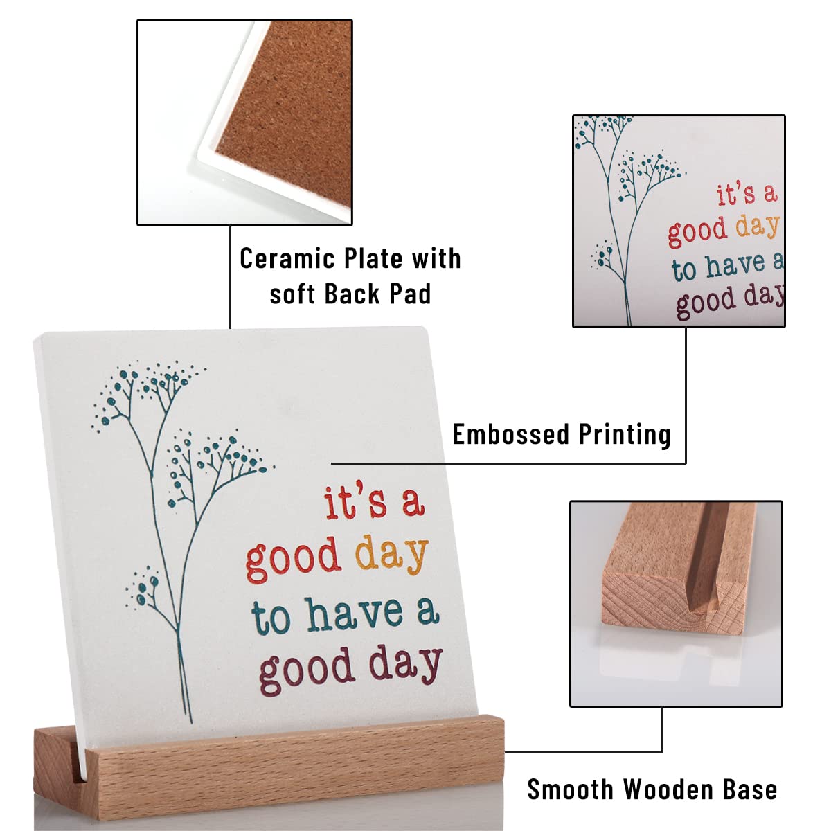 Positive Decor for Home Office, Motivational Gifts for Women, It's a Good Day Sign Inspirational Desk Art Decor, Emotion cheerful Support Mindset Good Vibes Decoration