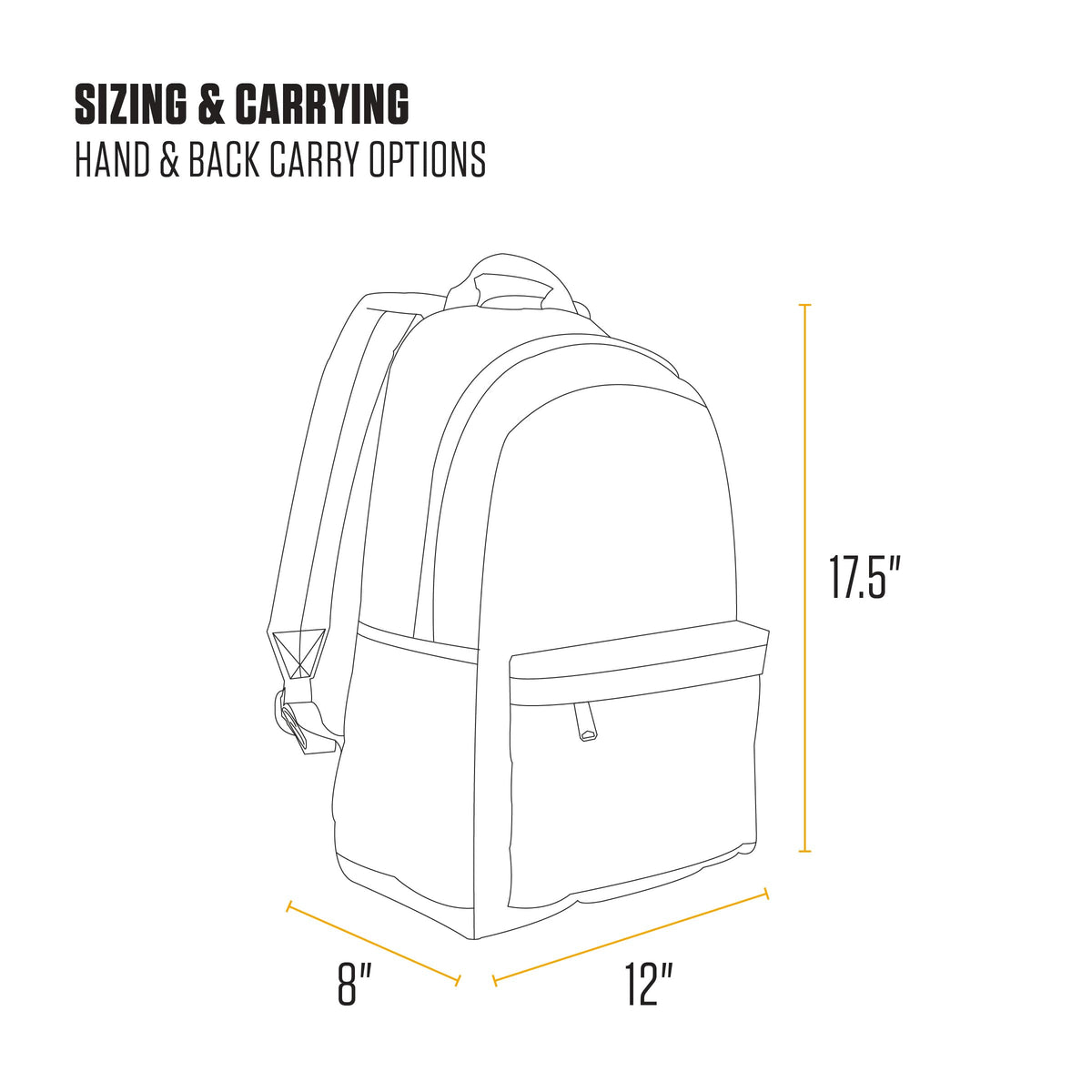 Carhartt 21L Classic Laptop Backpack, Water-Resistant Pack W/ 15" Laptop Sleeve and Organizational Compartments, Marmalade