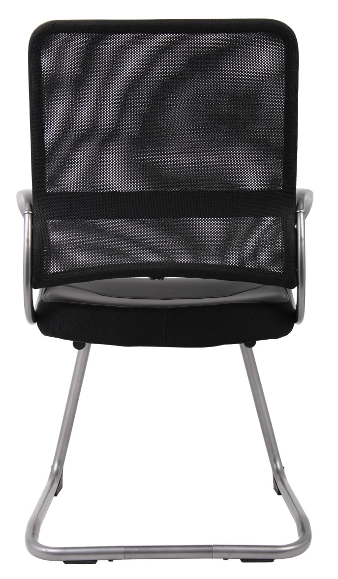 Boss Office Products Mesh Back Guest Chair with Pewter Finish in Black, 250 lb.