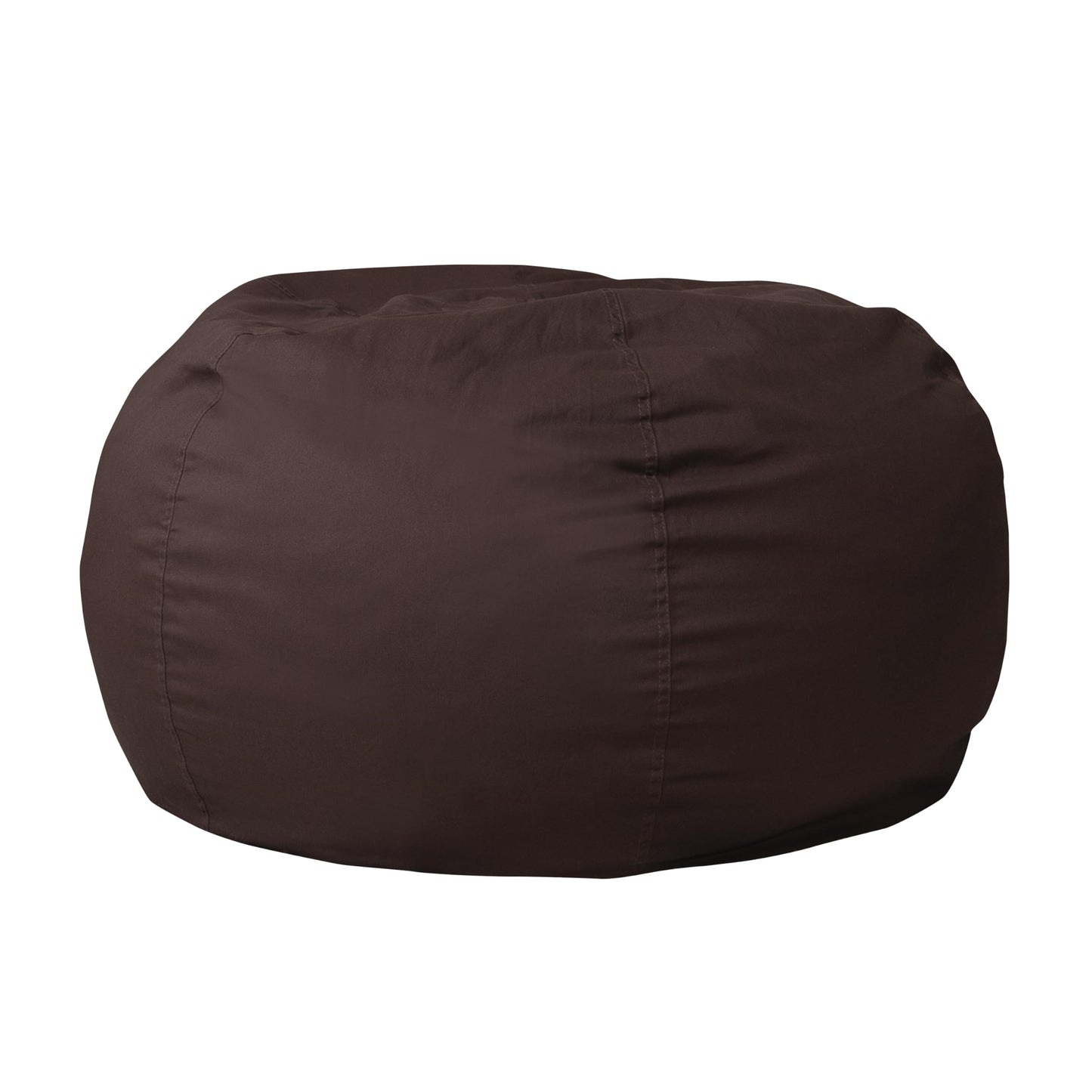 Flash Furniture Duncan Oversized Bean Bag Chair for Kids and Adults, Foam-Filled Beanbag Chair with Machine Washable Cover, Brown