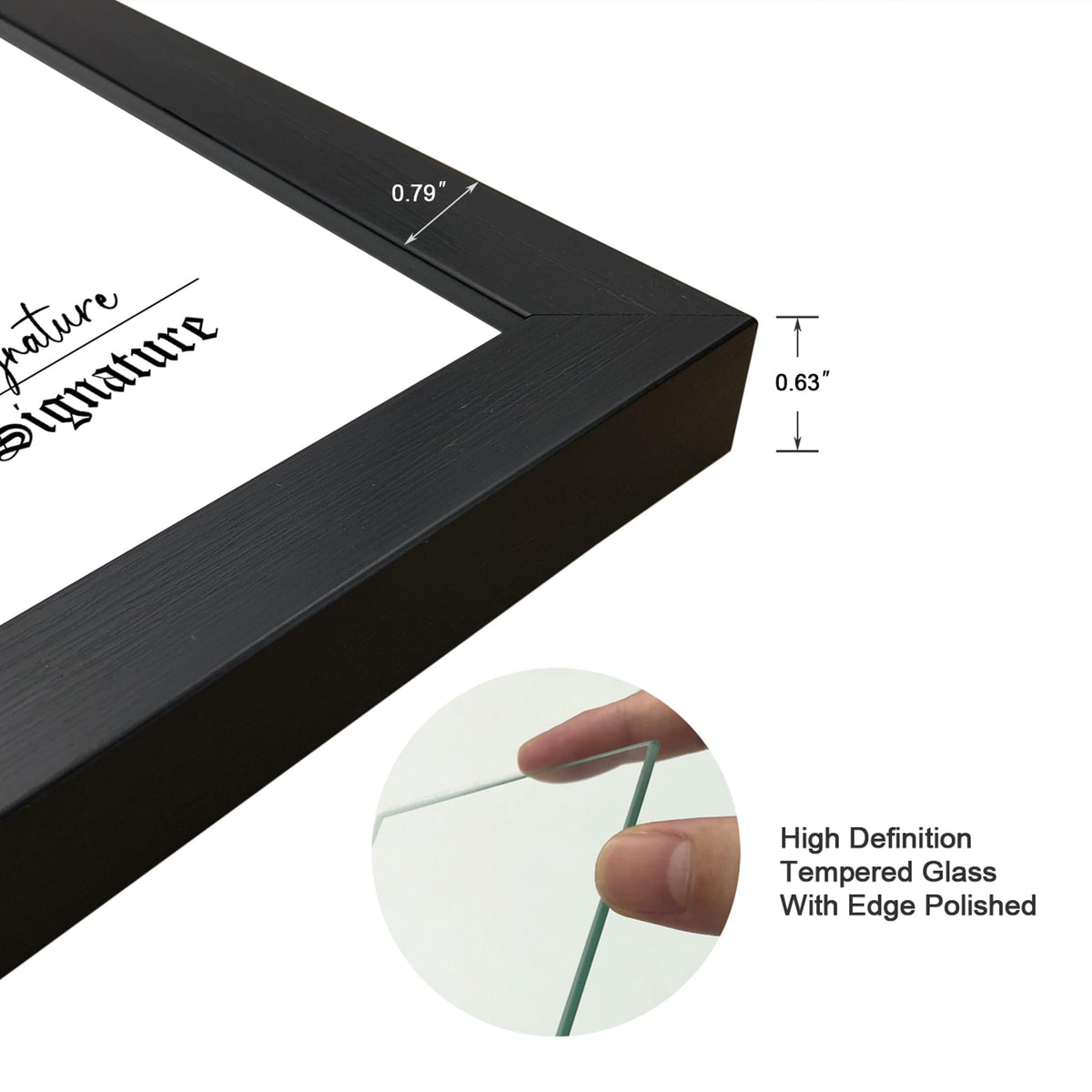 DEKWINN 8.5x11 Diploma Frame Certificate Document Frame Set of 3 with High Definition Glass,Picture Frame for Wall and Tabletop Display in Black