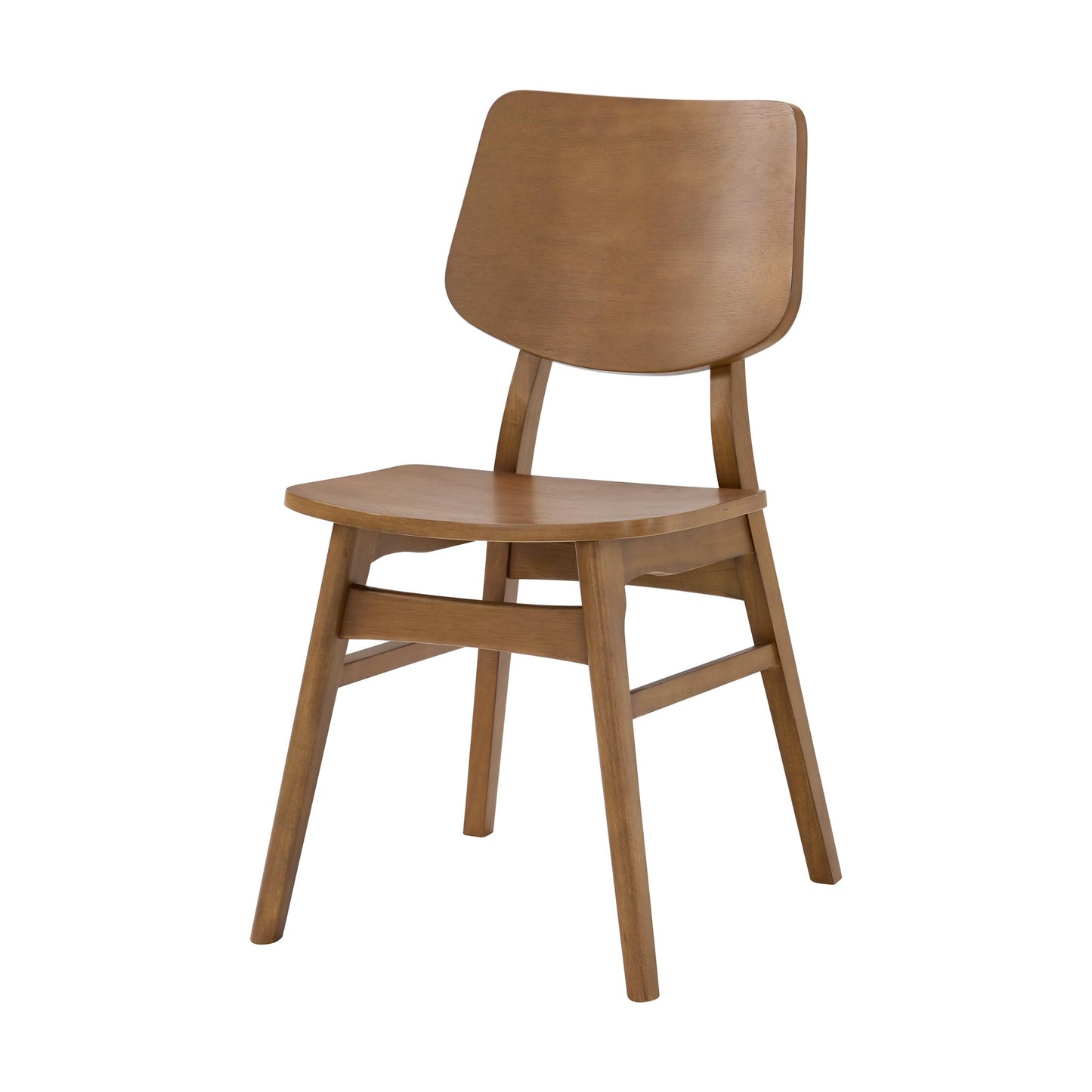 Alaterre Furniture Calais Dining – Mid Century Modern Set of 2 Dining Chairs – Solid Wood Chair Set with Minimalist Design for Dining Room or Kitchen (Warm Pecan Finish)
