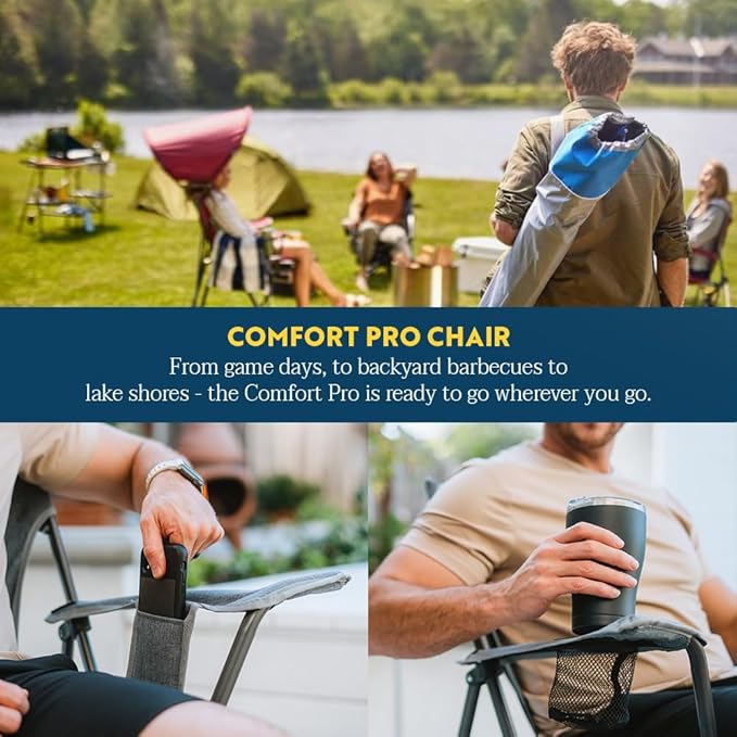 GCI Outdoor Comfort Pro Camping Chair | Collapsible Folding Chair