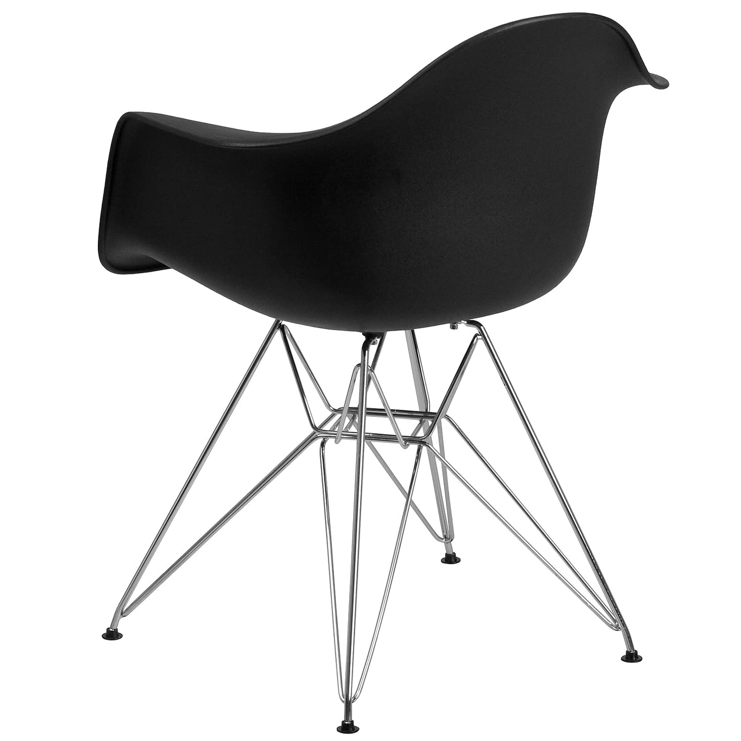 Flash Furniture Alonza Series Black Plastic Chair with Chrome Base