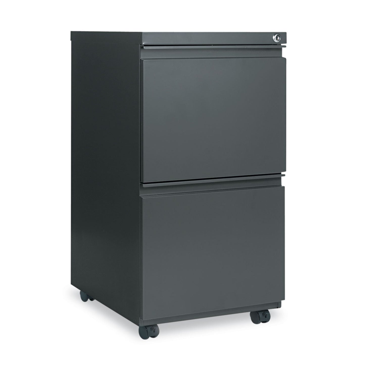 Alera PBFFCH Two-Drawer Metal Pedestal File w/Full-Length Pull, 14 7/8w x 19 1/8d, Charcoal