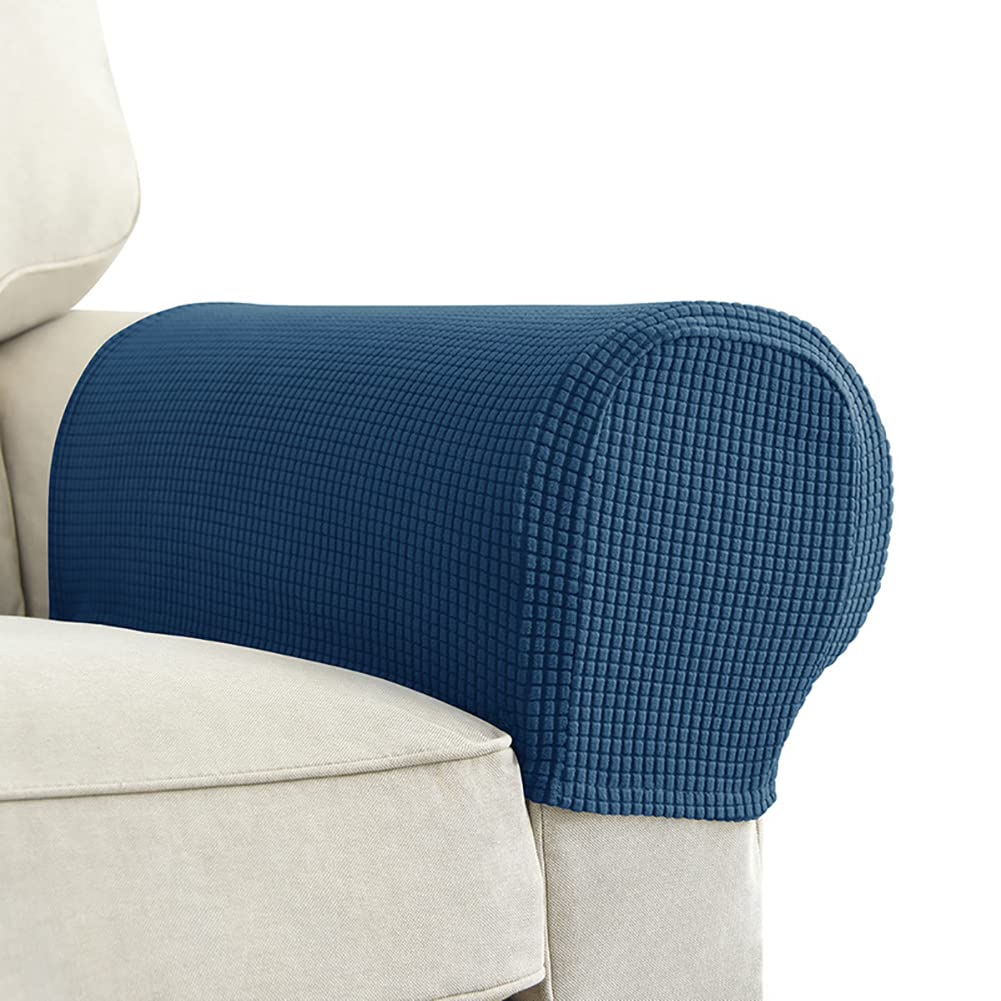Chaexii Premium Polyester Sofa Arm Cover, Scratch Resistant Protector Covers, Washable, Elastic Armrest Covers for Square/Curved/Sloping Couch Armrests, 2Pcs (Baolan)