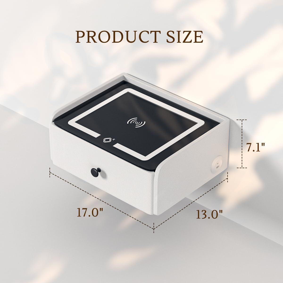 HOMEMORE Floating Nightstand with Charging Station Bedside Table LED Smart Bedside Table Wall Mounted Nightstand White